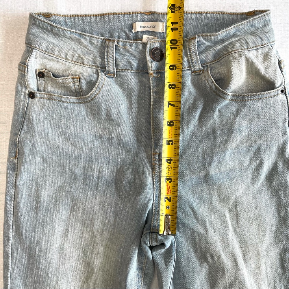 BLUE ASPHALT jeans lightly distressed denim 5/27 light wash denim blue jeans 5 - Picture 10 of 10